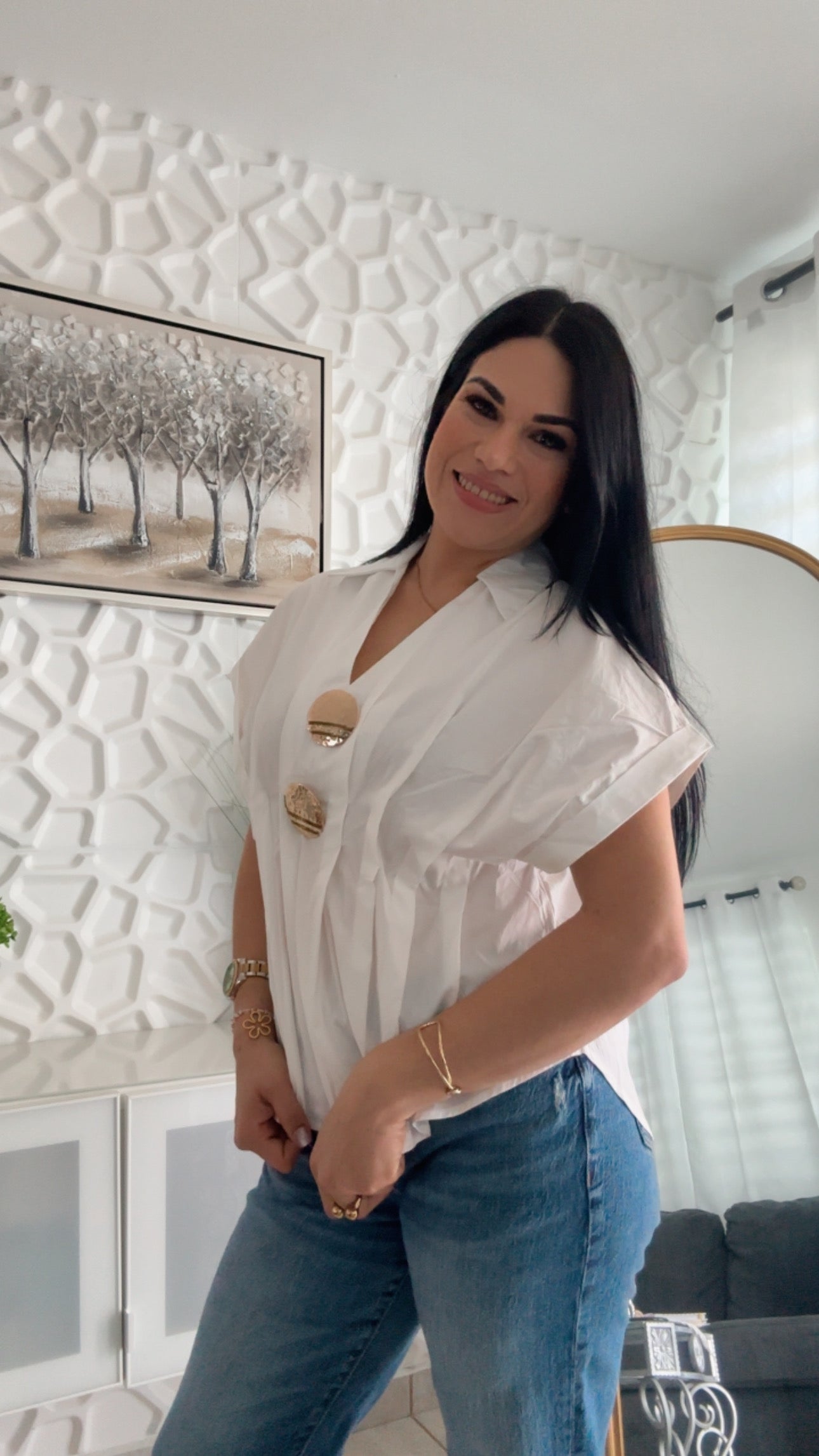 White Top and Gold