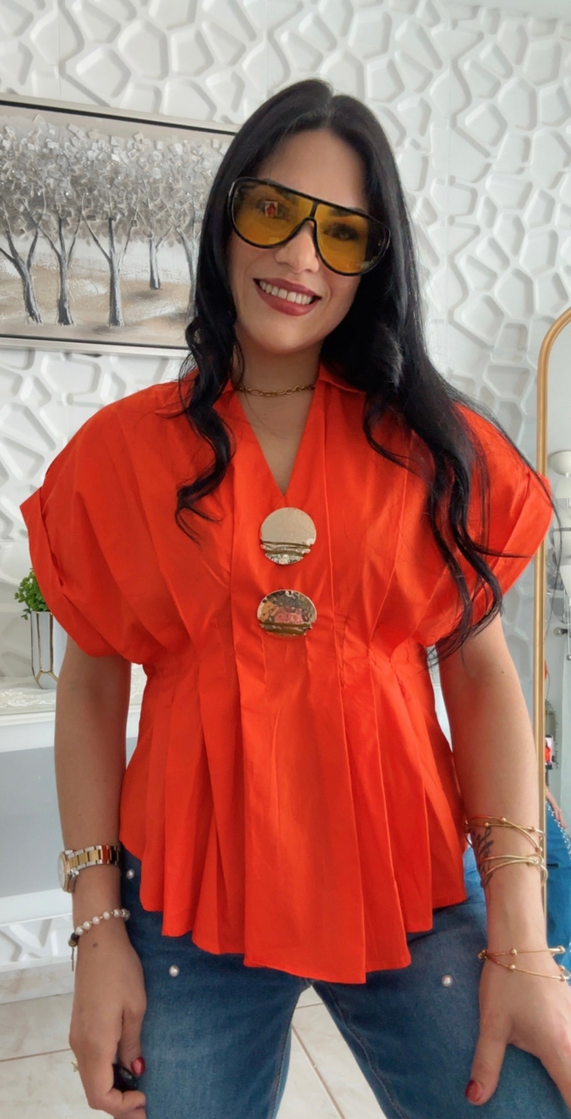 Orange Top With Gold