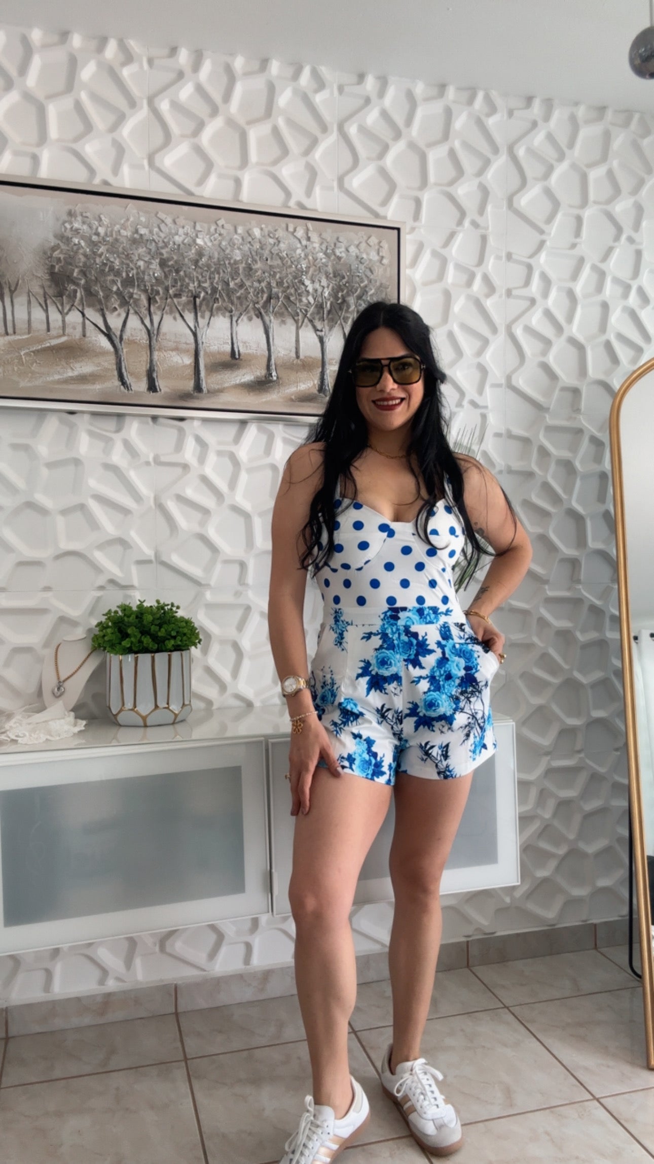 Polla Dot Blue Romper