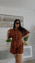 CHOCOLATE SHORT ROMPER